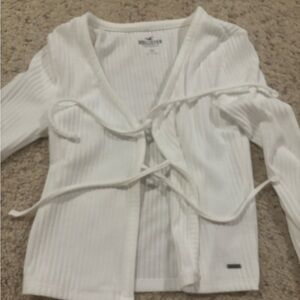 Hollister white cardigan